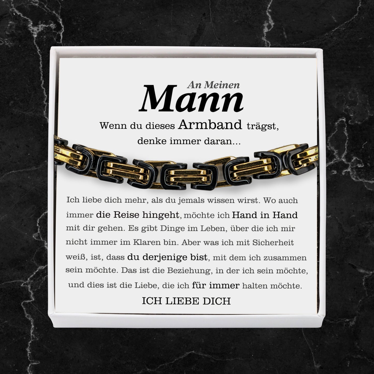 Armband Geschenkset Personalisierte Karte mit Spruch-An Meinen Mann