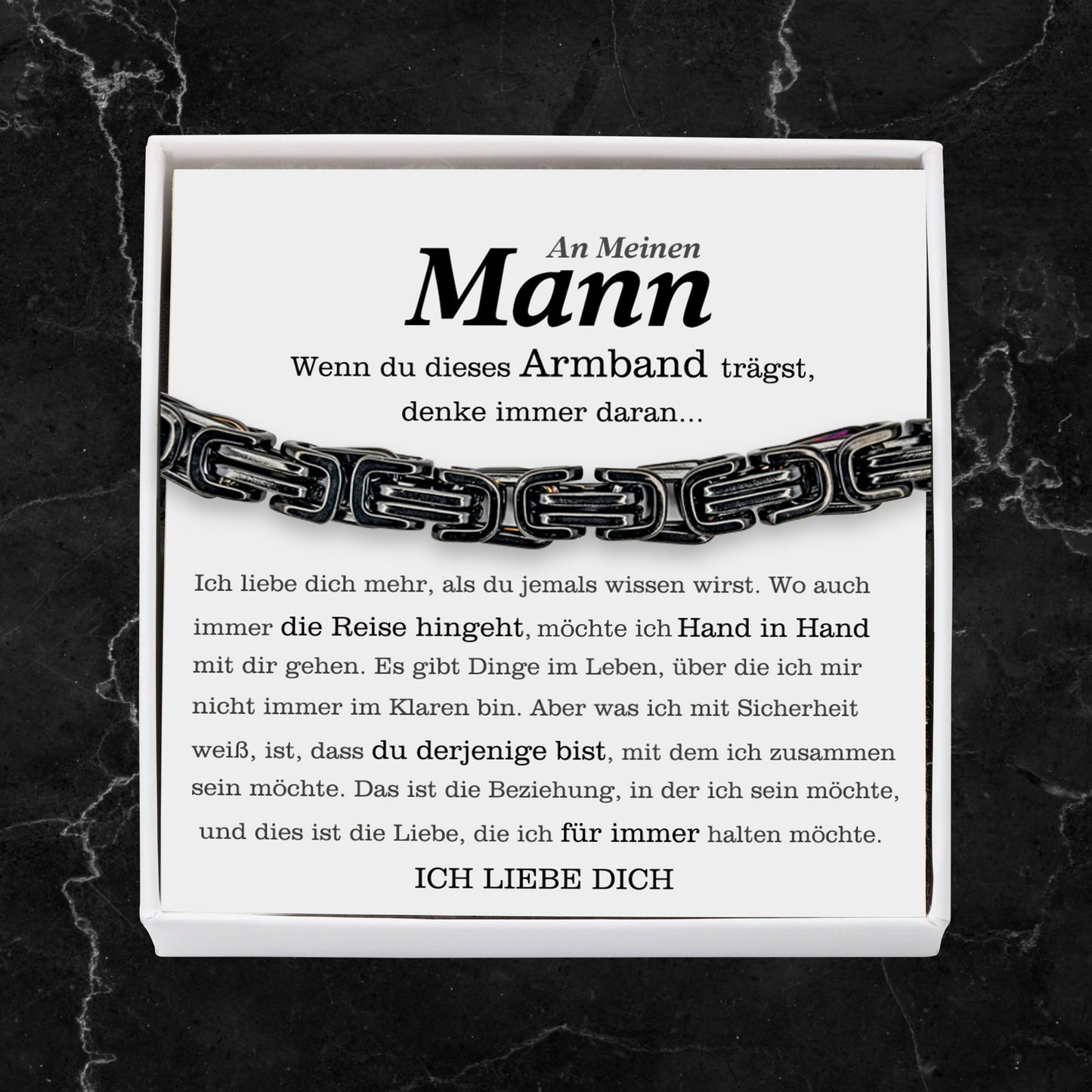 Armband Geschenkset Personalisierte Karte mit Spruch-An Meinen Mann