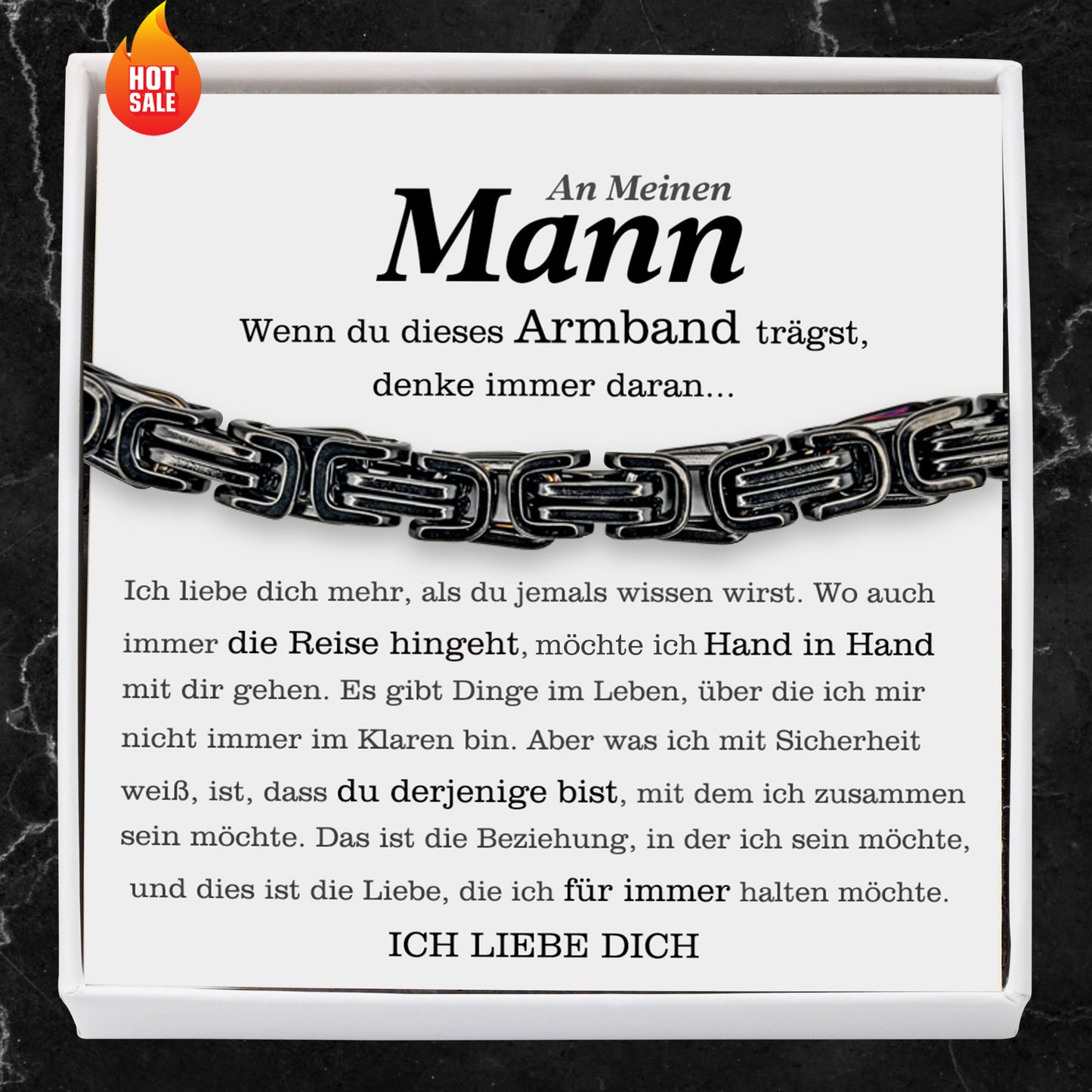 Armband Geschenkset Personalisierte Karte mit Spruch-An Meinen Mann