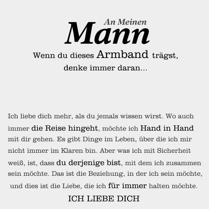 Armband Geschenkset Personalisierte Karte mit Spruch-An Meinen Mann