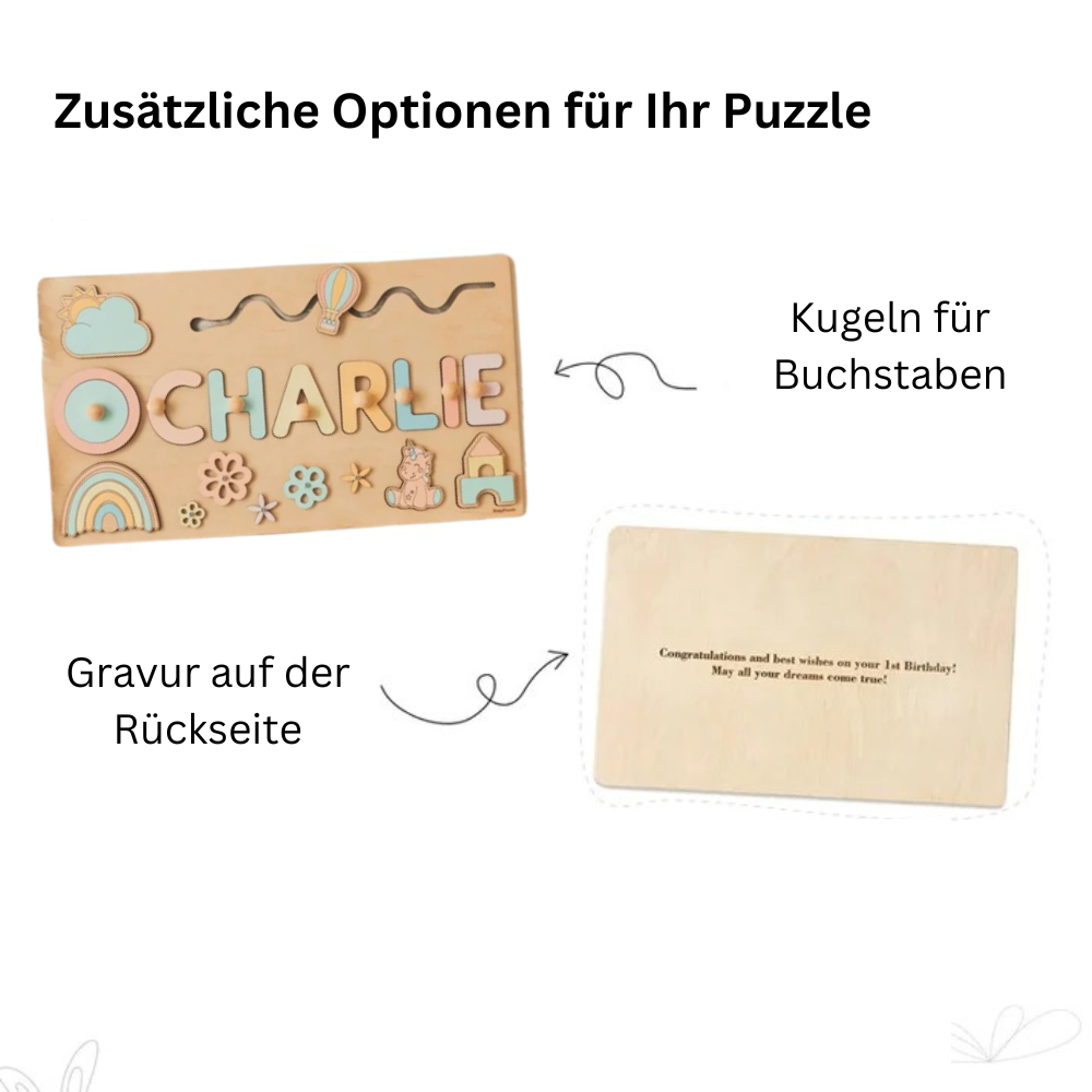 Personalisiertes Namenspuzzle Steckpuzzle, HolzSpielzeug Baby Junge Geschenk